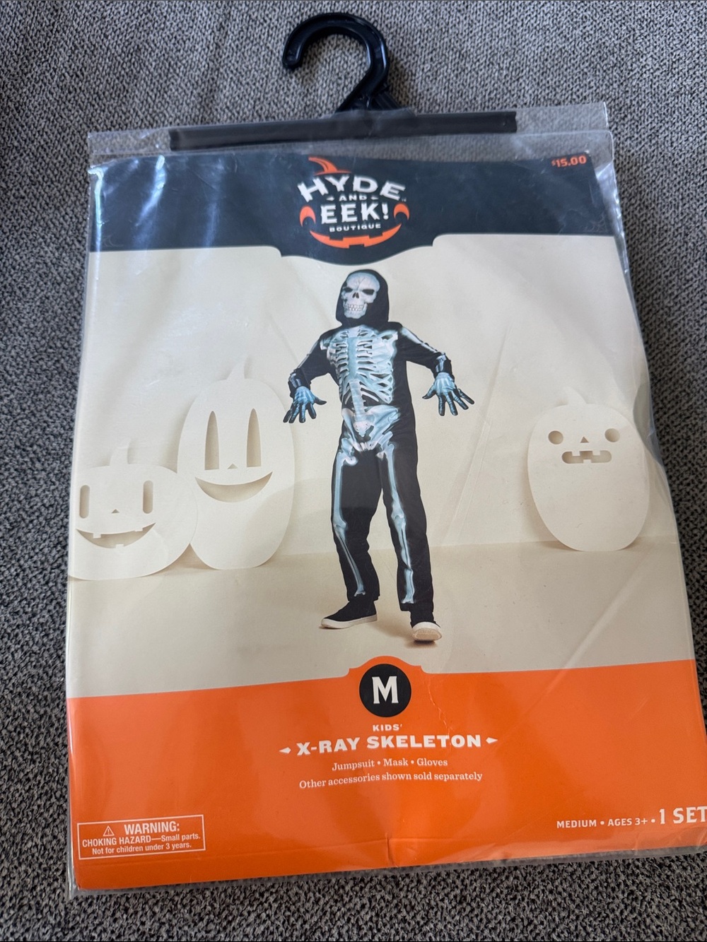 Hyde and Eek! Kids Black X-Ray Skeleton Costume - Medium
